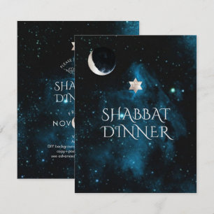 Invitación Galaxia de cena Shabbat de PixDezines+Luna