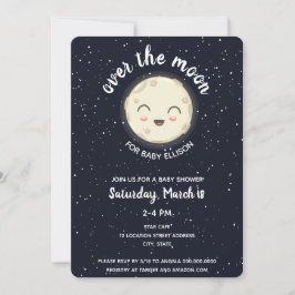 Invitación Galaxia de la Marina Baby Shower en el espacio lun