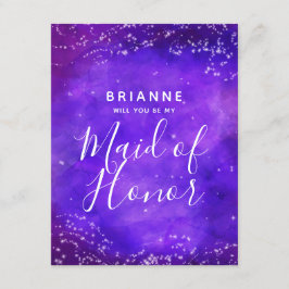 Invitación Galaxia de noche estrellada serás mi empleada de h