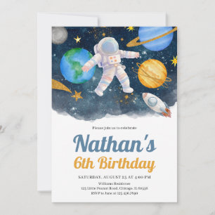 Invitación Galaxia del Espacio Ultraterrestre Cumpleaños