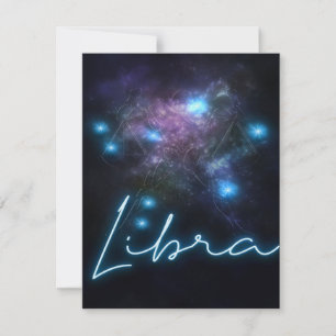 Invitación Galaxia Libra Zodiaco- Regalo divertido para amant