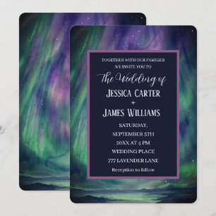 Invitación Galaxia Luces del Norte Estrellas celestes exterio