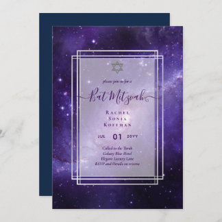 Invitación Galaxia Noche Estrellada BAT MITZVAH Agata Invitac