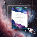 Invitación Galaxy Agate Bat Mitzvah<br><div class="desc">Galaxy purpurina falso agate invitación mitzvah murciélago de piedra con elegante personalizable de tipografía de escritura a mano a los detalles de su evento. Celebra este hito especial con una invitación a Bat Mitzvah con temática celeste, que incluye un impresionante diseño de ágate inspirado en la galaxia, brillantes acentos dorados...</div>