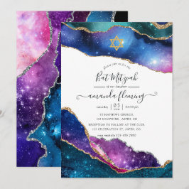 Invitación Galaxy Agate Bat Mitzvah