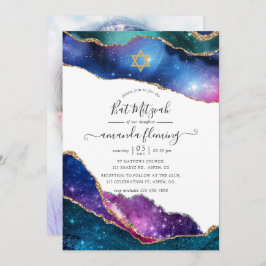Invitación Galaxy Agate Bat Mitzvah Foto