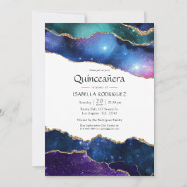 Invitación Galaxy Agate Quinceañera