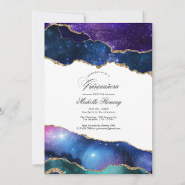 Invitación Galaxy Agate Quinceañera