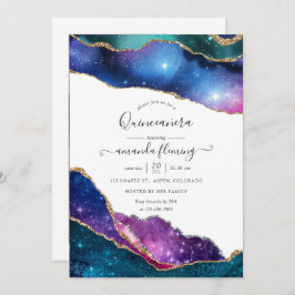 Invitación Galaxy Agate Quinceañera Foto