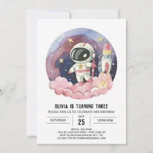 Invitación Galaxy Boho Dream Astronauta Cumpleaños