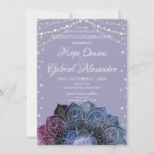 Invitación Galaxy Boho Nebula Mandala Led Bulb Boda