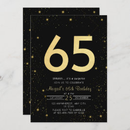Invitación Galaxy Modern Black and Gold Fiesta de cumpleaños 