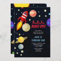 Galaxy Space Blast off Birday