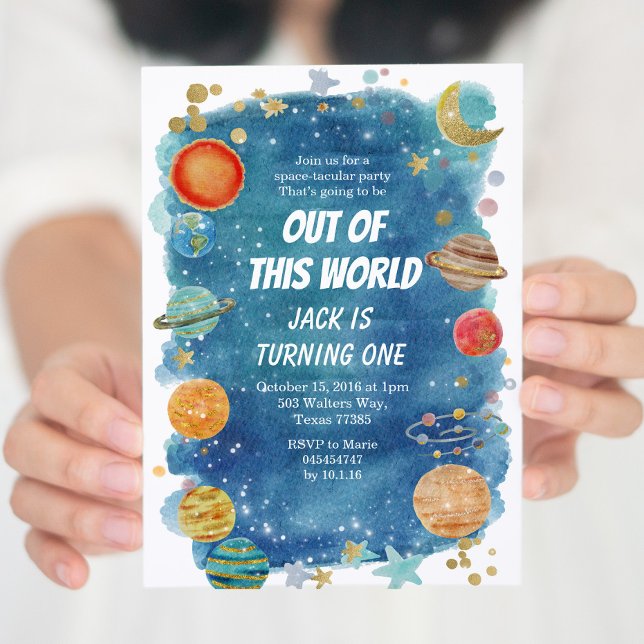 Invitación Galaxy Space Fiesta Cosmic Planet Cumpleaños (Subido por el creador)