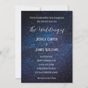 Invitación Galaxy Starry Night Space Boda Universe
