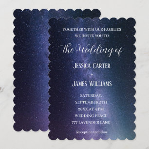 Invitación Galaxy Starry Night Space Boda Universe