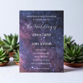 Invitación Galaxy Starry Night Stars Space Universe Boda