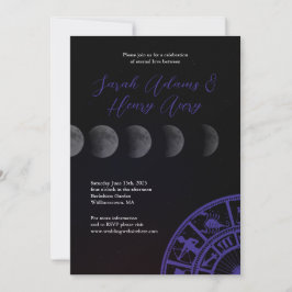 Invitación Galaxy Stars and Moon Wedding Invitation