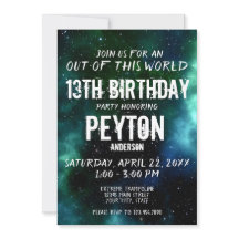 Galaxy Stars Birthday Party Green Blue