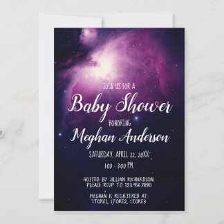 Invitación Galaxy Stars Celestial Outer Space Baby Shower