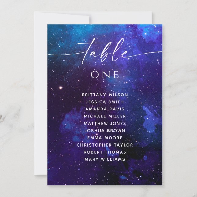 Invitación Galaxy Wedding Seating Chart | Cosmic Night Sky  (Anverso)