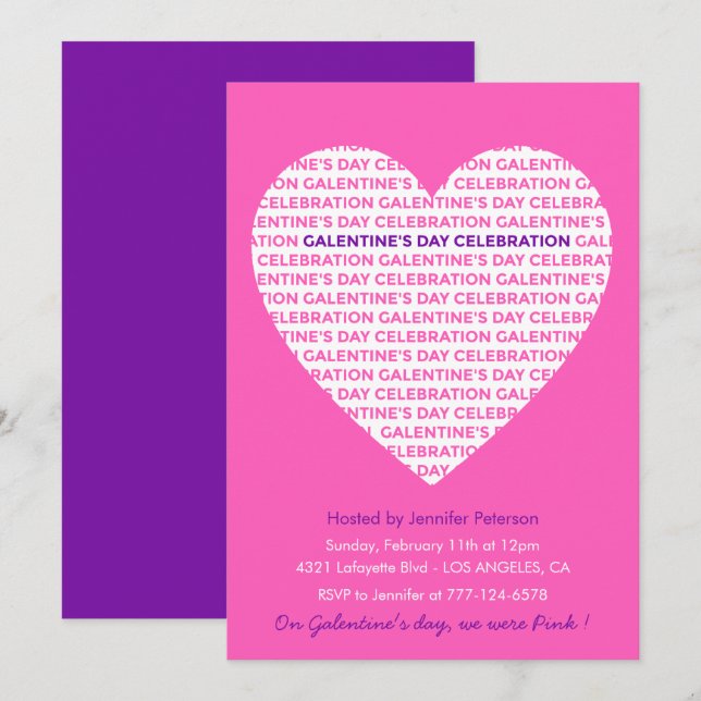 Invitación galentina novias rosas Valentines (Anverso / Reverso)