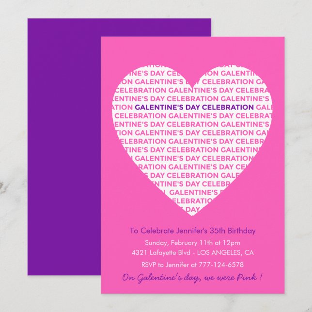 Invitación galentina novias rosas Valentines (Anverso / Reverso)