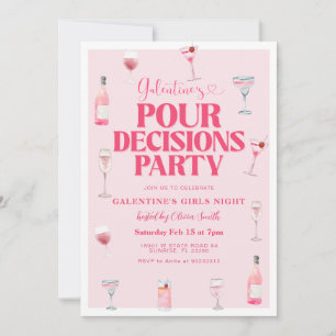 Invitación Galentine, Chicas de Pink Valentine, Fiesta de la