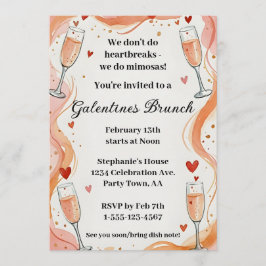Invitación Galentine Mimosa Drink Brunch Party Invite 