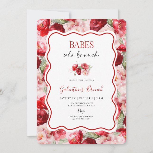 Invitación Galentine’s Brunch Invitation (Anverso)