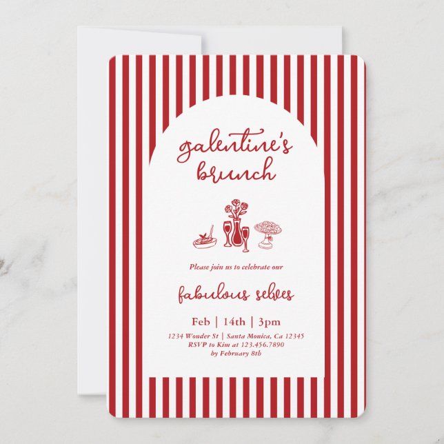 Invitación Galentine’s Brunch Invitation (Anverso)