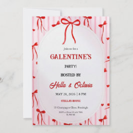 Invitación Galentine’s Party Invitation Printable, Pink & Red