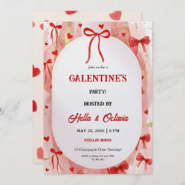 Invitación Galentine’s Party Invitation Printable, Pink & Red