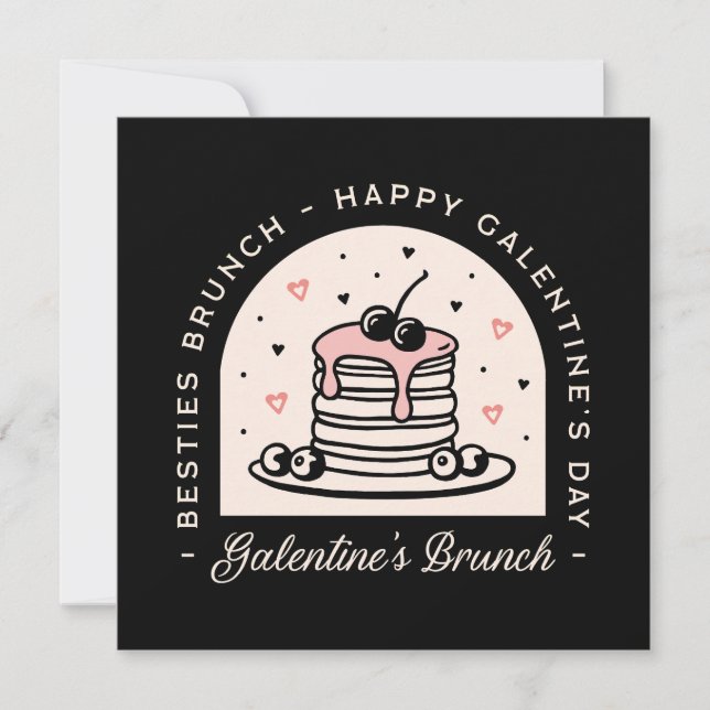 Invitación Galentines bestis chicas brunch Valentine fiesta (Anverso)