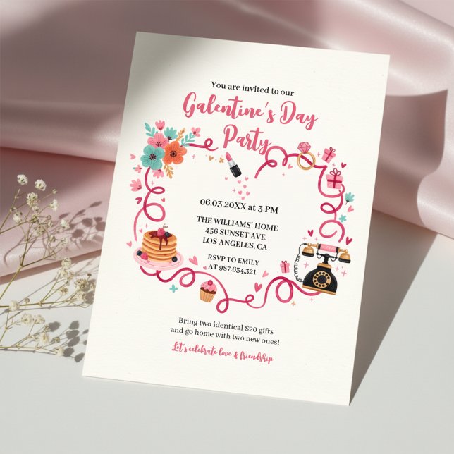 Invitación Galentines Caprichosa Teléfono Antiguo (Subido por el creador)