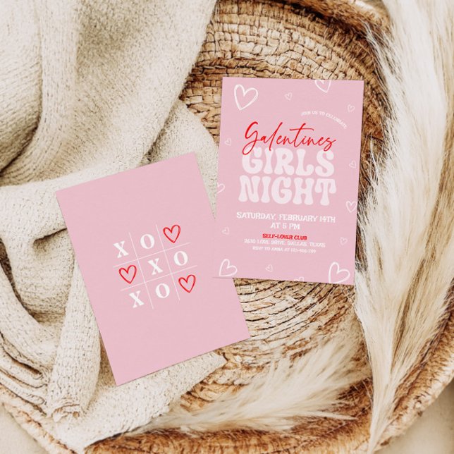 Invitación Galentines Chica Fiesta nocturno (Subido por el creador)