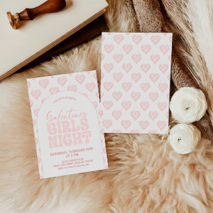 Invitación Galentines Chica Fiesta nocturno
