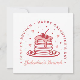 Invitación Galentine's Day bestiona la estética del brunch co