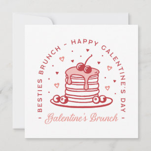 Invitación Galentine's Day bestiona la estética del brunch co