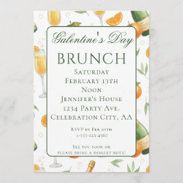 Invitación Galentines Day Brunch Mimosas Elegant