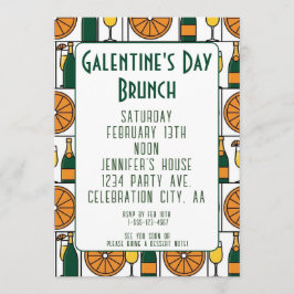Invitación Galentines Day Brunch Mimosas Retro