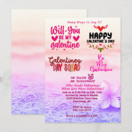 Invitación Galentine's Day cita a la Fiesta de amistad entre