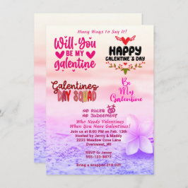 Invitación Galentine's Day cita a la Fiesta de amistad entre