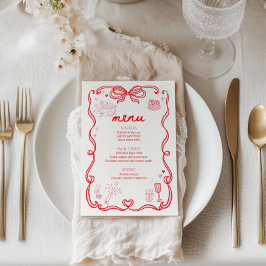 Invitación Galentine's Day Party Menu Card