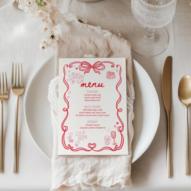 Invitación Galentine's Day Party Menu Card (Subido por el creador)