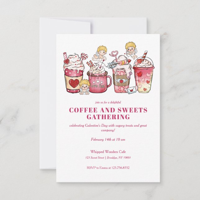 INVITACIÓN GALENTINES EL DÍA DE SAN VALENTÍN CUPID CAFFEE MUG (Anverso)