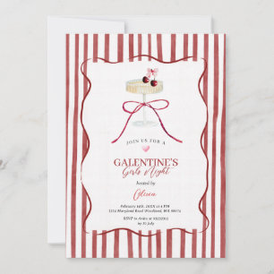 Invitación Galentine's Girls Night Cereza Roja