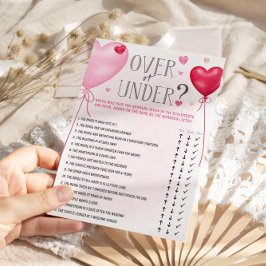 Invitación Galentine's Over o Under Bridal Shower Games