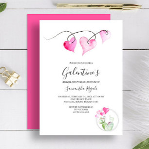 Invitación Galentines Temática Bridal Shower
