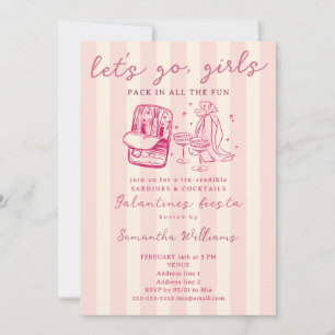 Invitación Galentines Vamos Chicas Sardinas Cócteles Fiesta